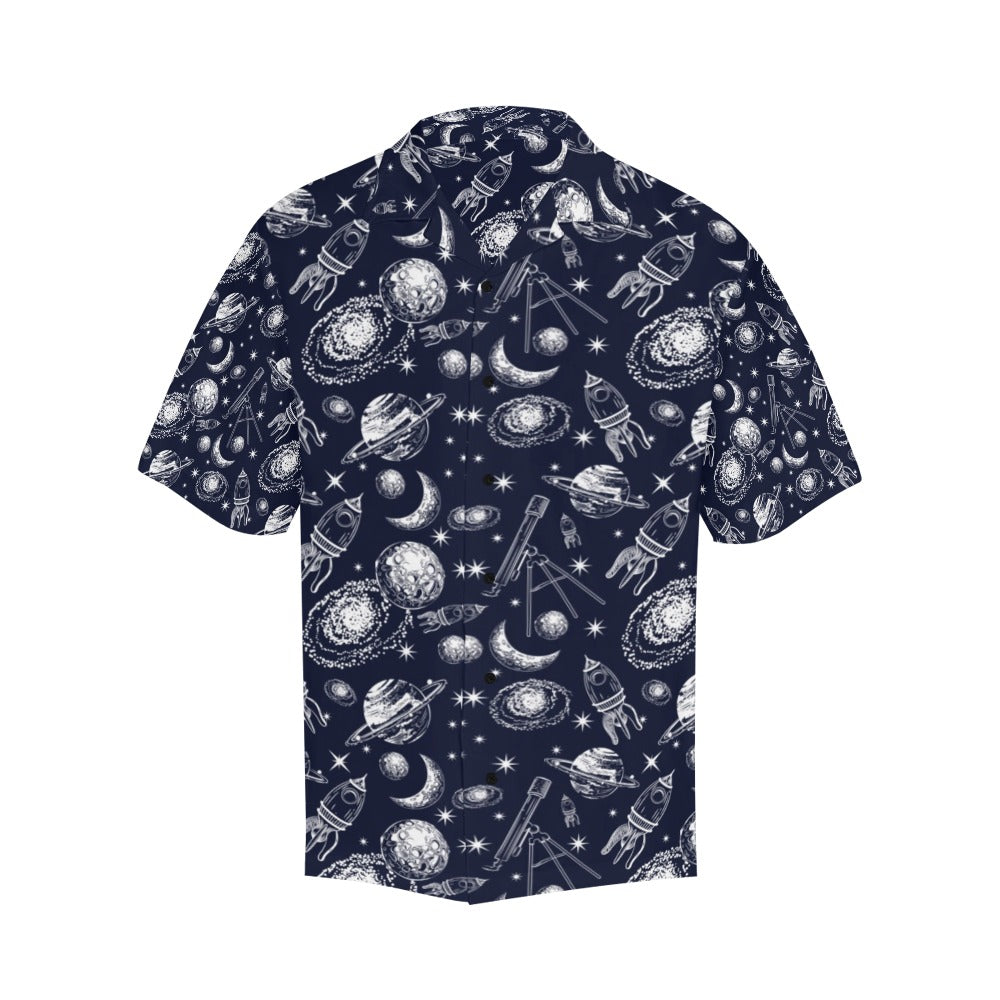 Space Rocket Print Design LKS301 Men's Hawaiian Shirt