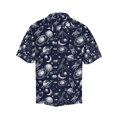 Space Rocket Print Design LKS301 Men's Hawaiian Shirt
