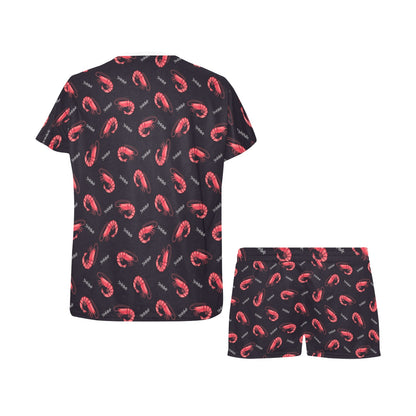 Shrimp Print Design LKS302 Women's Short Pajama Set