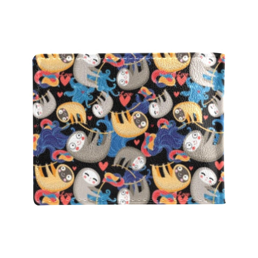 Sloth Cartoon Design Themed Print Men's ID Card Wallet