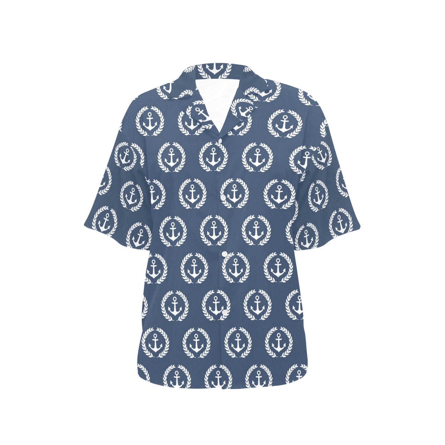 Anchor Pattern Print Design 04 Women's Hawaiian Shirt