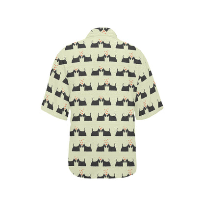 Scottish Terriers Print Design LKS304 Women's Hawaiian Shirt