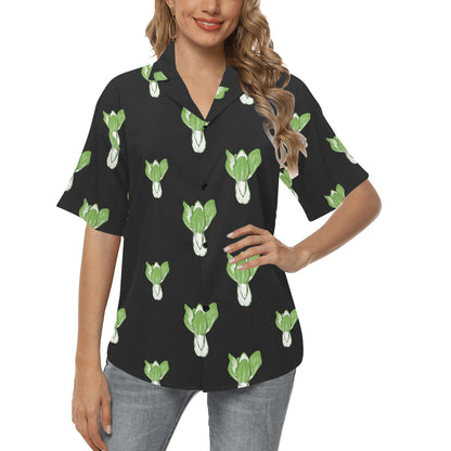 Kale Pattern Print Design 02 Women's Hawaiian Shirt