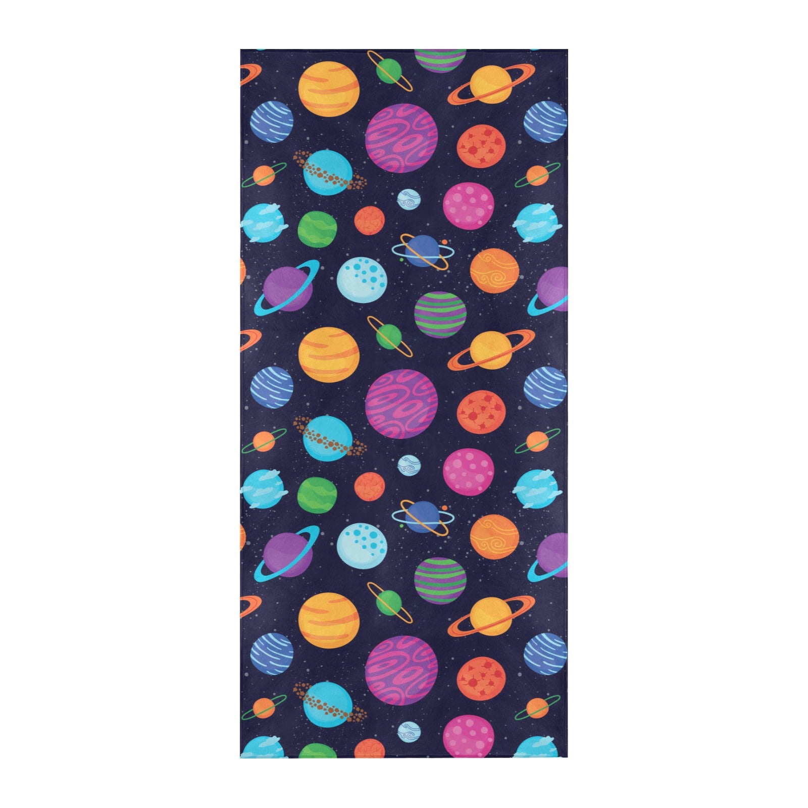 Planet Multicolor Print Design LKS302 Beach Towel 32" x 71"