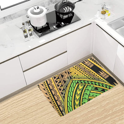 Polynesian Tribal Color Kitchen Mat