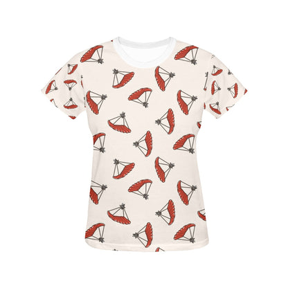 Skydiver Print Design LKS302 Women's  T-shirt