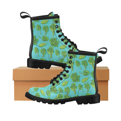 Spinach Print Design LKS301 Women's Boots