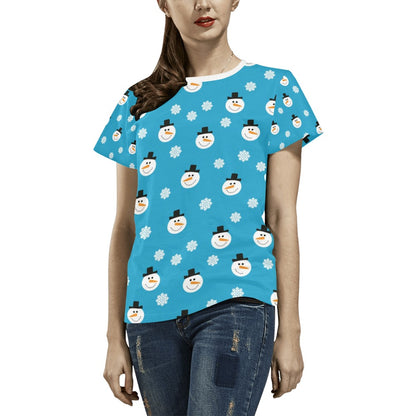 Snowman Print Design LKS303 Women's  T-shirt
