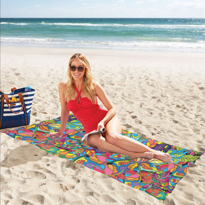 Trippy Print Design LKS301 Beach Towel 32" x 71"