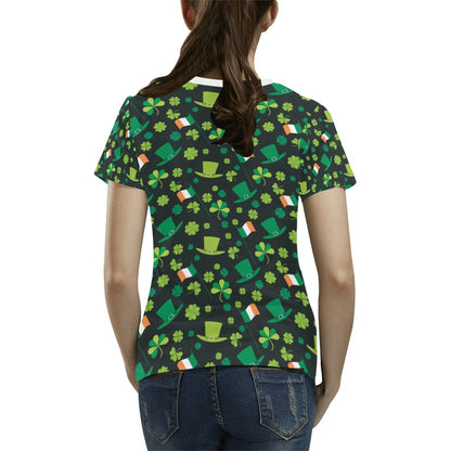 Shamrock Saint Patrick's Day Print Design LKS304 Women's  T-shirt