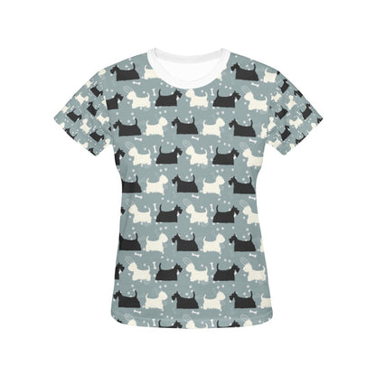 Scottish Terriers Print Design LKS301 Women's  T-shirt