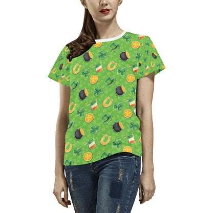 Shamrock Saint Patrick's Day Print Design LKS302 Women's  T-shirt