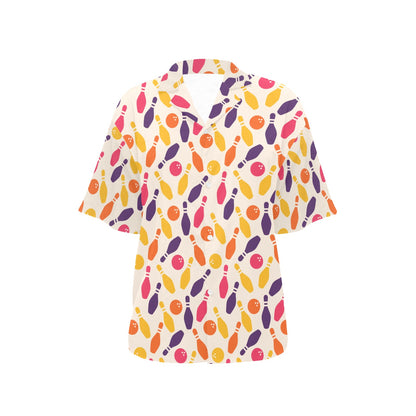 Bowling Pattern Print Design 06 Women's Hawaiian Shirt