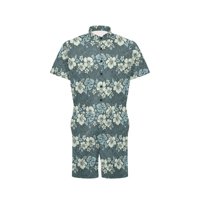 Flower Hawaiian Hibiscus Style Print Pattern Men's Romper