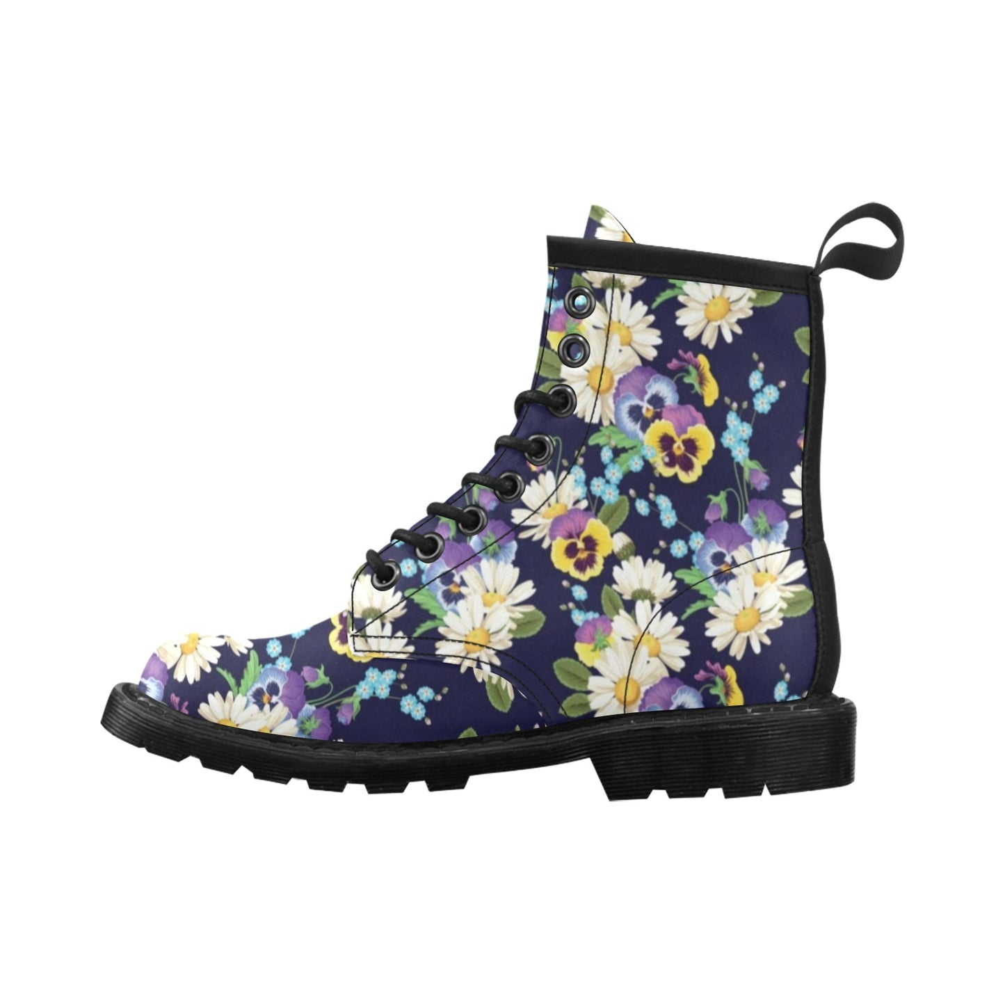 Pansy Pattern Print Design PS03 Women's Boots