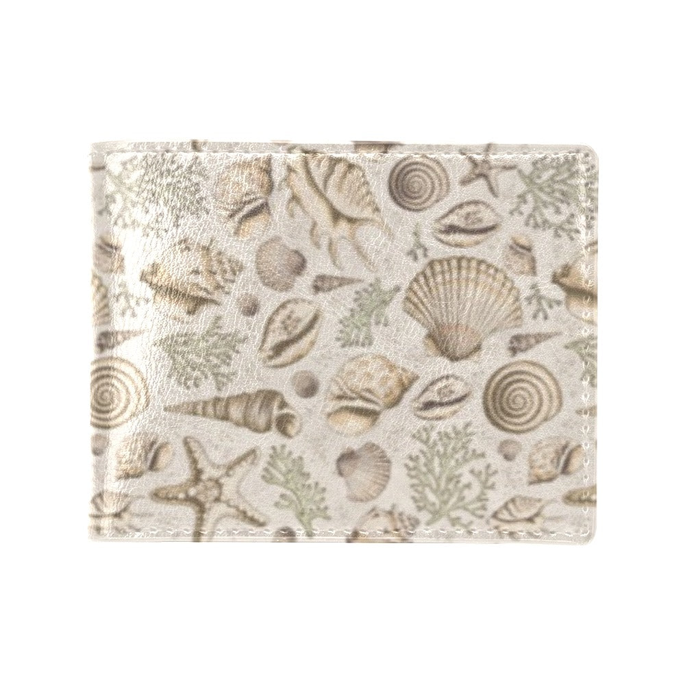 Seashell Print Design LKS304 Men's ID Card Wallet