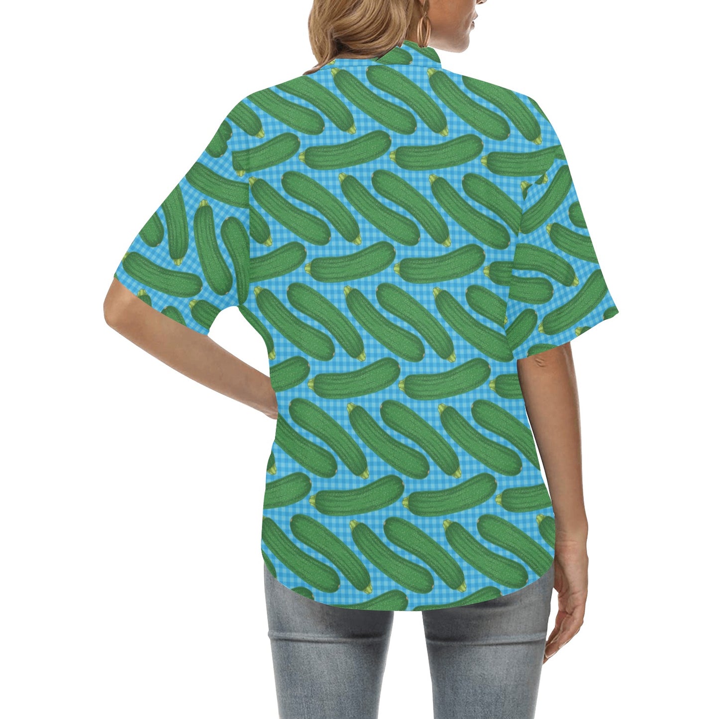 Zucchini Print Design LKS301 Women's Hawaiian Shirt