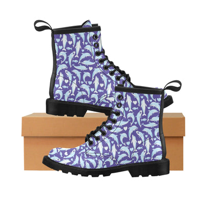 Dolphin Smile Print Pattern Women's Boots