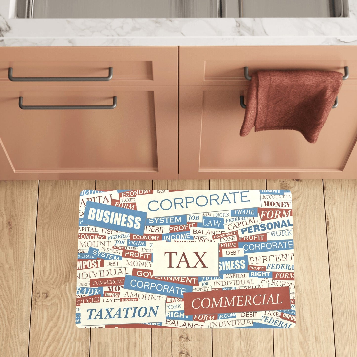 Accounting Financial Pattern Print Design 01 Kitchen Mat