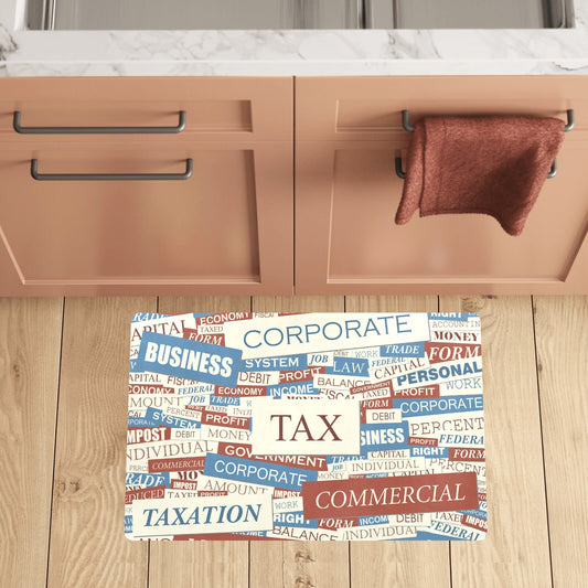 Accounting Financial Pattern Print Design 01 Kitchen Mat