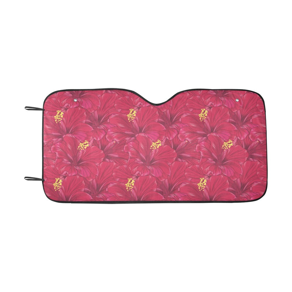 Hibiscus Red Pattern Print LKS308 Car front Windshield Sun Shade