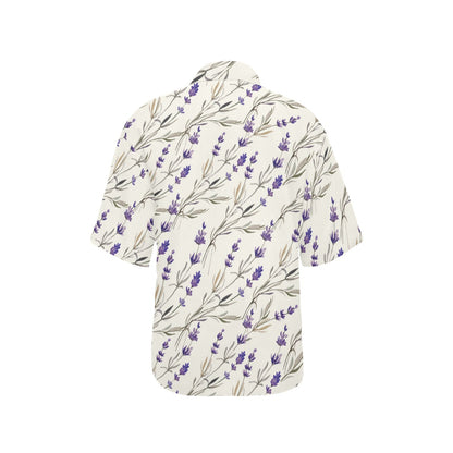 Lavender Pattern Print Design 01 Women's Hawaiian Shirt