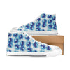 Tie Dye Blue Print Design LKS305 High Top Women's White Shoes