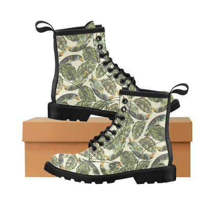 Banana Leaf Pattern Print Design BL08 Women's Boots