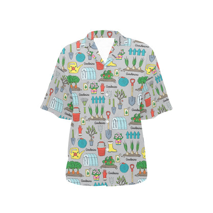 Gardening Pattern Print Design G07 Women's Hawaiian Shirt