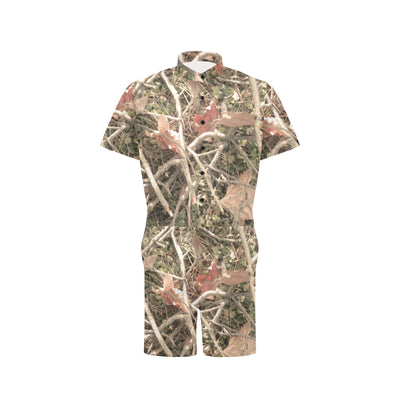 Camouflage Realistic Tree Authumn Print Men's Romper