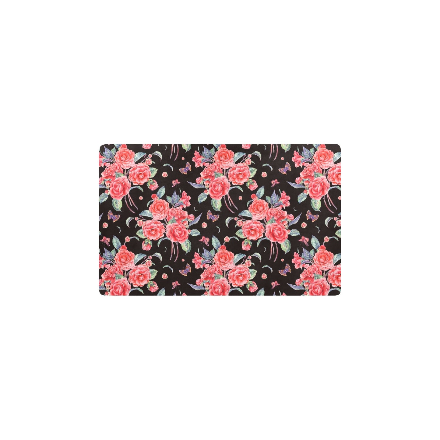 Camellia Pattern Print Design CM03 Kitchen Mat