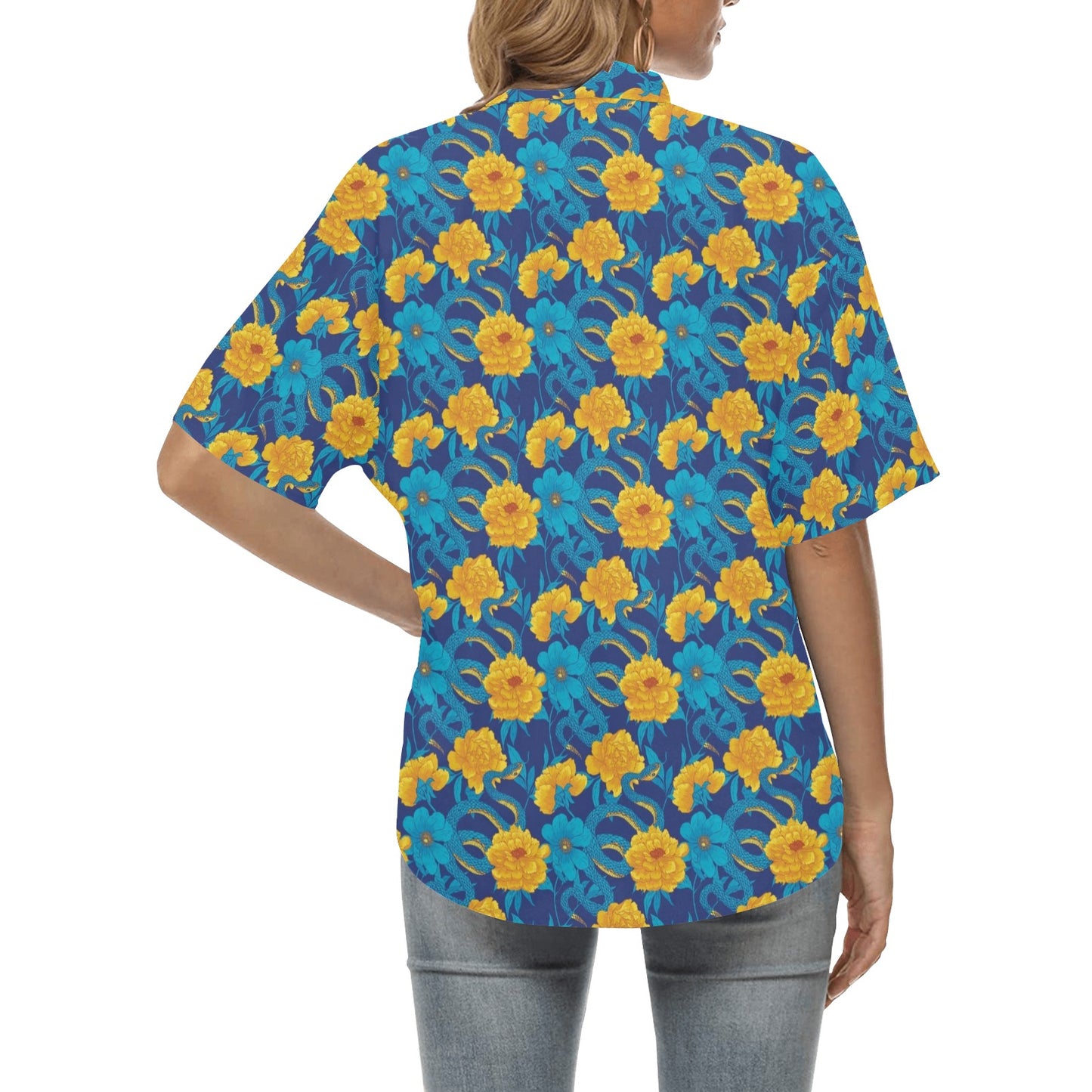 Boa Pattern Print Design 01 Women's Hawaiian Shirt