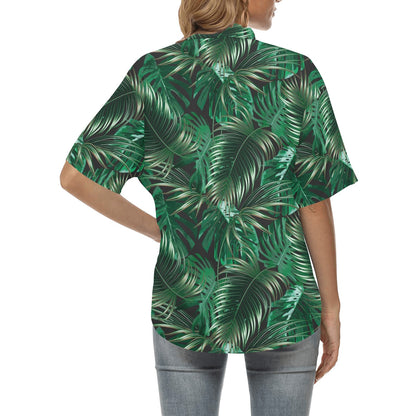 Tropical Flower Pattern Print Design TF012 Women's Hawaiian Shirt
