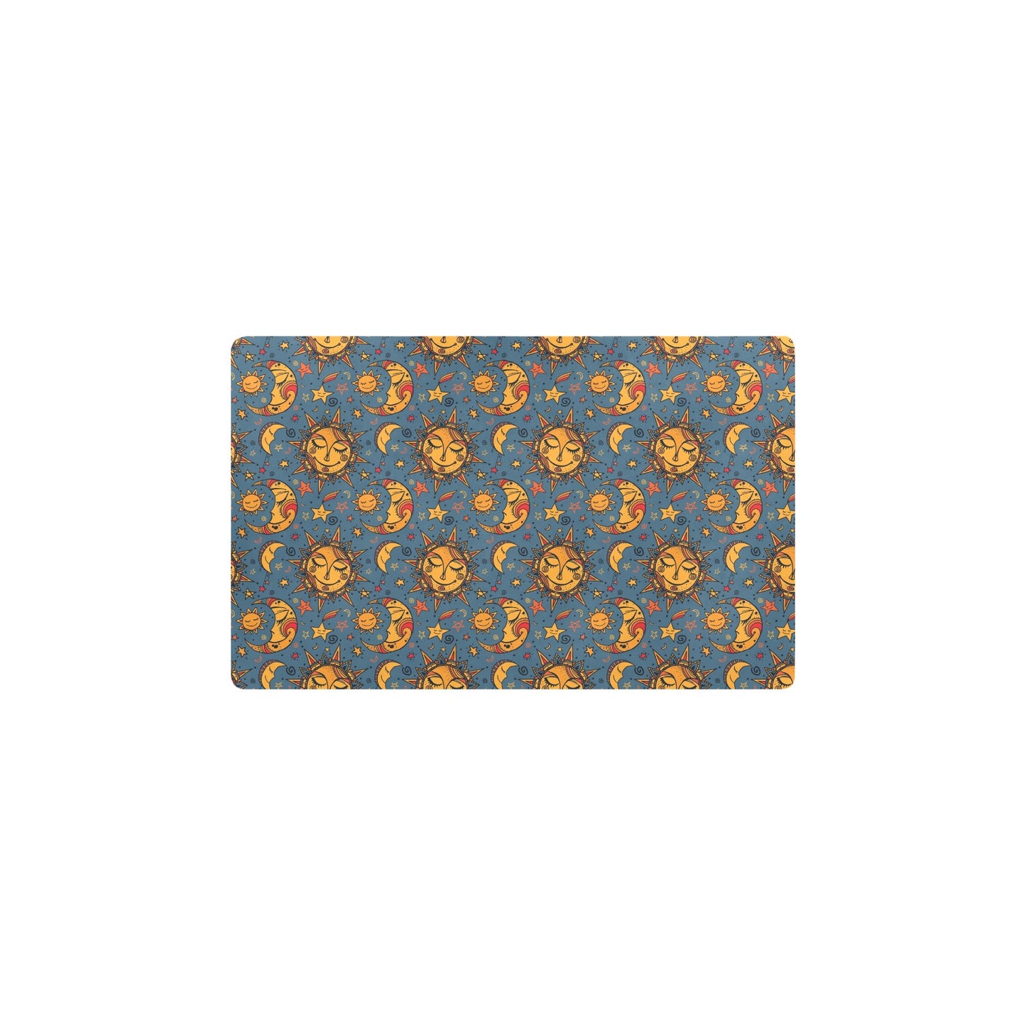 Celestial Moon Sun Pattern Print Design 02 Kitchen Mat