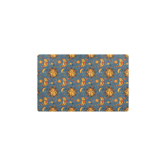 Celestial Moon Sun Pattern Print Design 02 Kitchen Mat