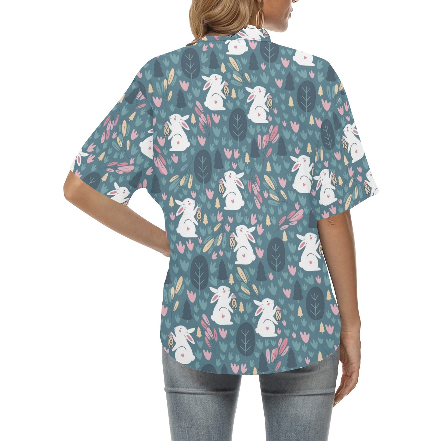 Rabbit Pattern Print Design RB013 Women's Hawaiian Shirt