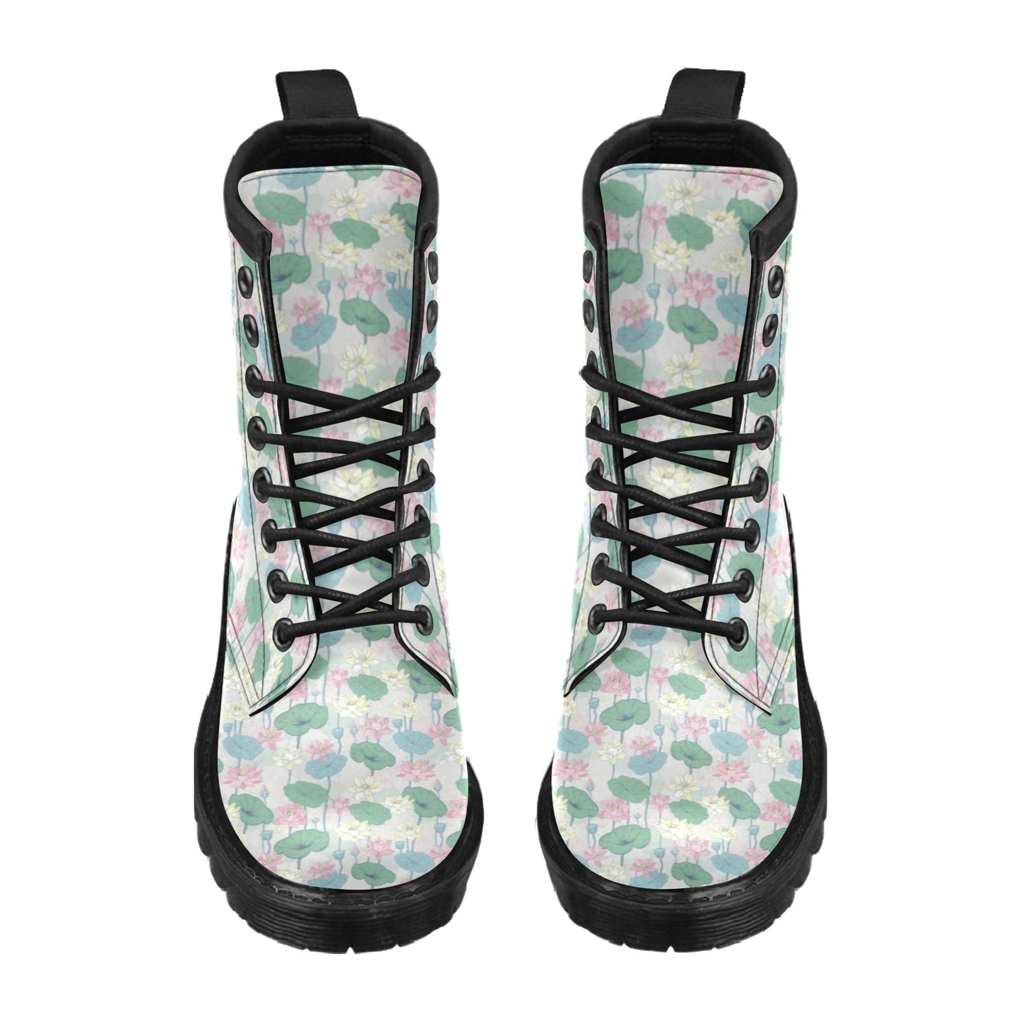 Water Lily Print Design LKS305 Women's Boots