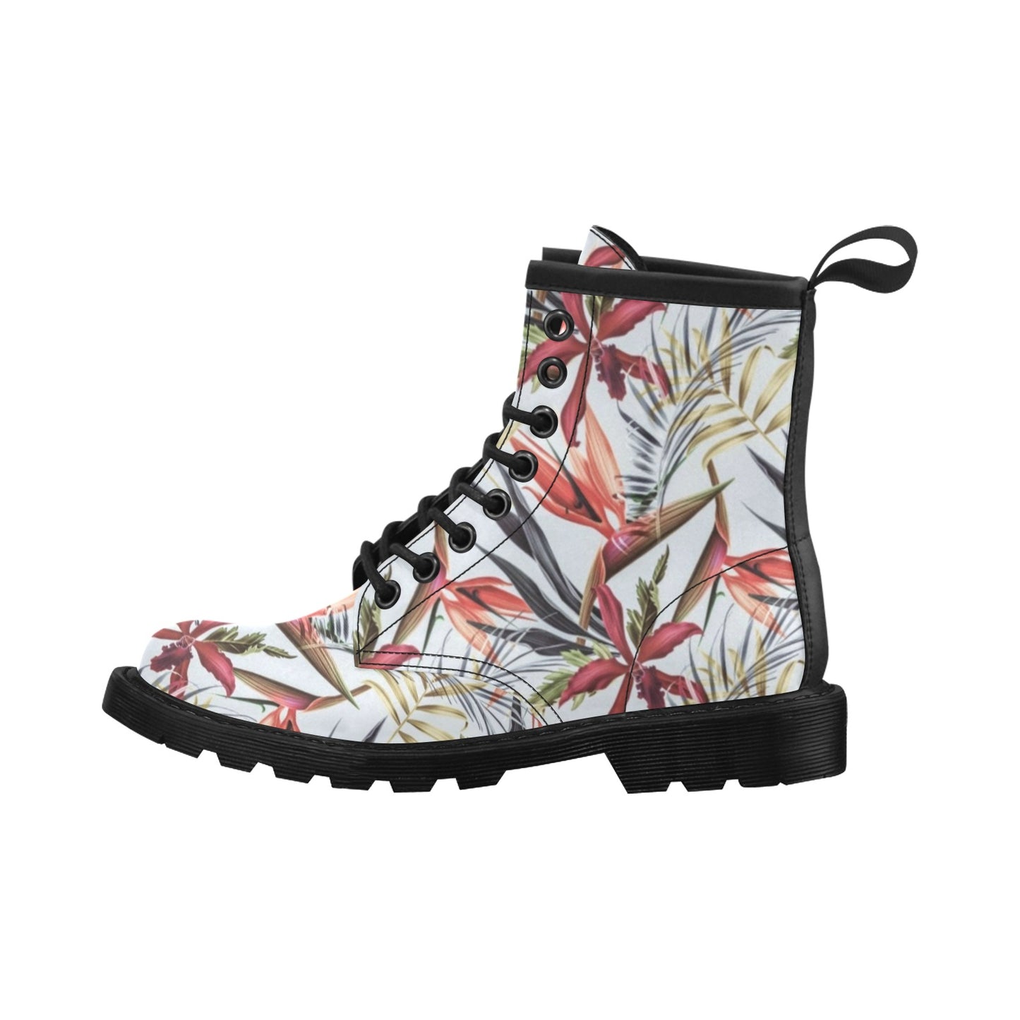Tropical Flower Pattern Print Design TF021 Women's Boots