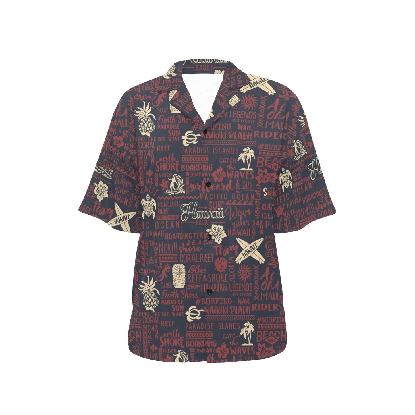 Hawaiian Themed Pattern Print Design H017 Women's Hawaiian Shirt