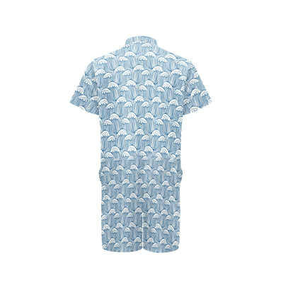 Wave Print Design LKS306 Men's Romper