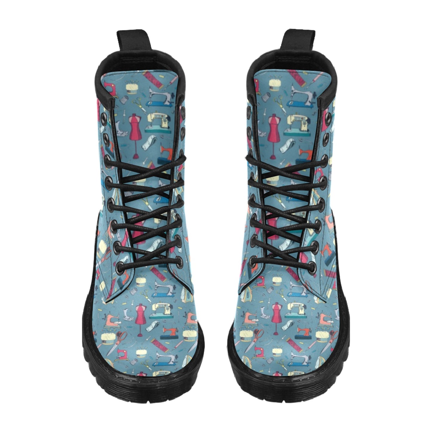 Sewing Equipment Print Design LKS301 Women's Boots