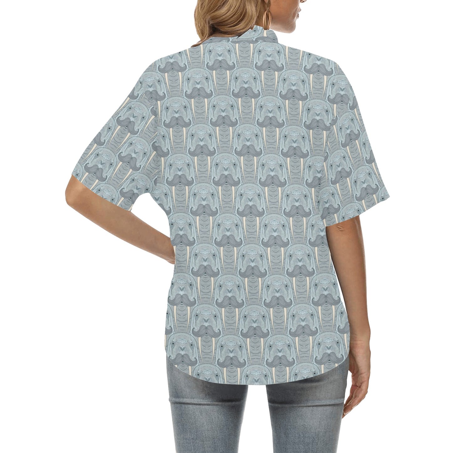 Walrus Print Design LKS402 Women's Hawaiian Shirt