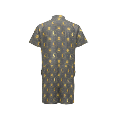 Sun Moon Print Design LKS305 Men's Romper