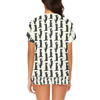 Scottish Terriers Print Design LKS309 Women's Short Pajama Set