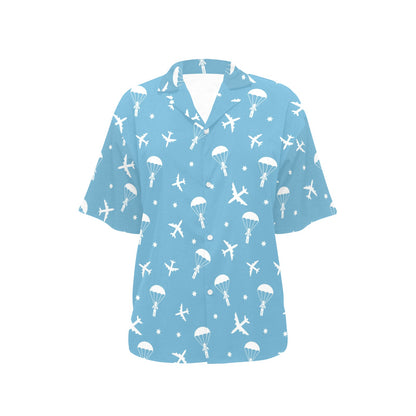 Skydiver Print Design LKS303 Women's Hawaiian Shirt