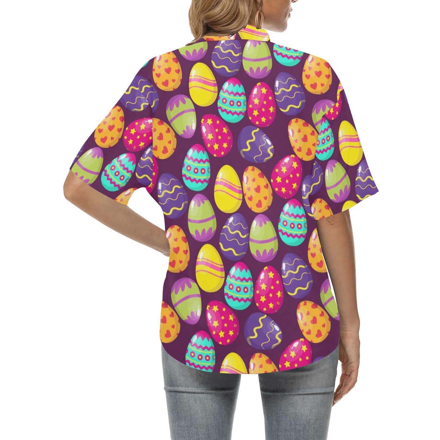 Easter Eggs Pattern Print Design RB04 Women's Hawaiian Shirt