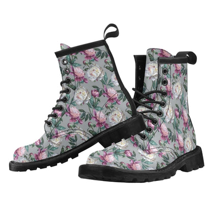 Peony Pattern Print Design PE01 Women's Boots
