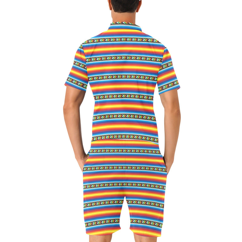 Mexican Blanket ZigZag Print Pattern Men's Romper