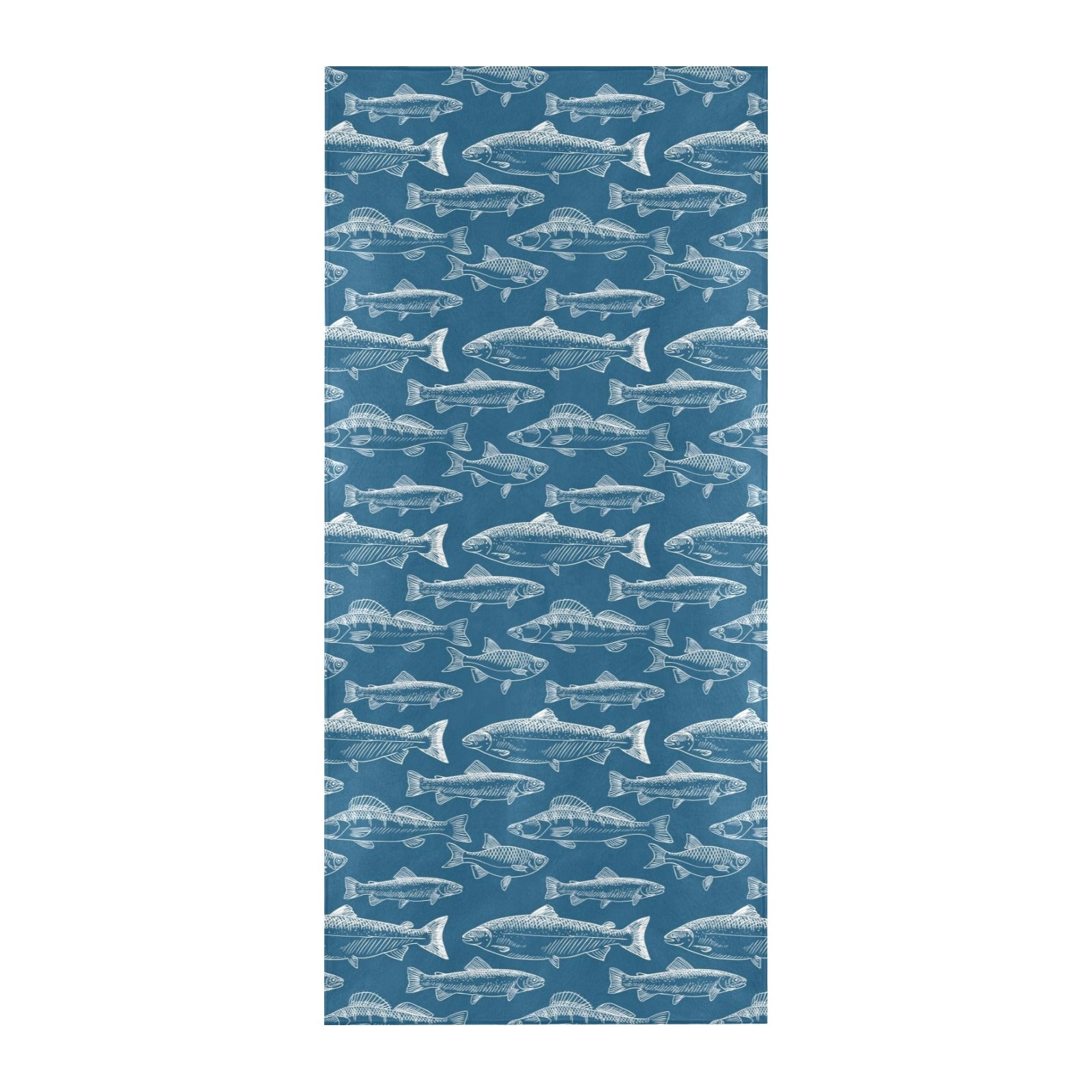 Salmon Fish Print Design LKS301 Beach Towel 32" x 71"