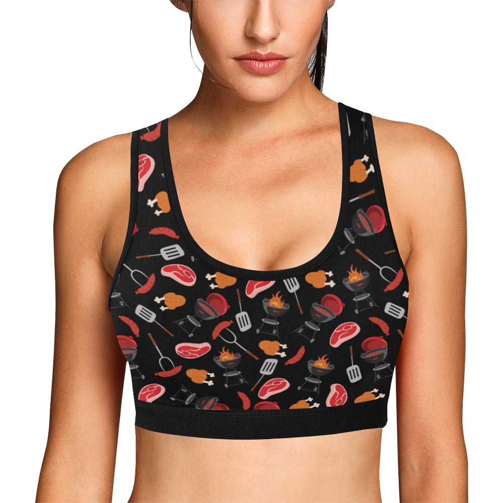 Barbecue Pattern Print Design 04 Sports Bra